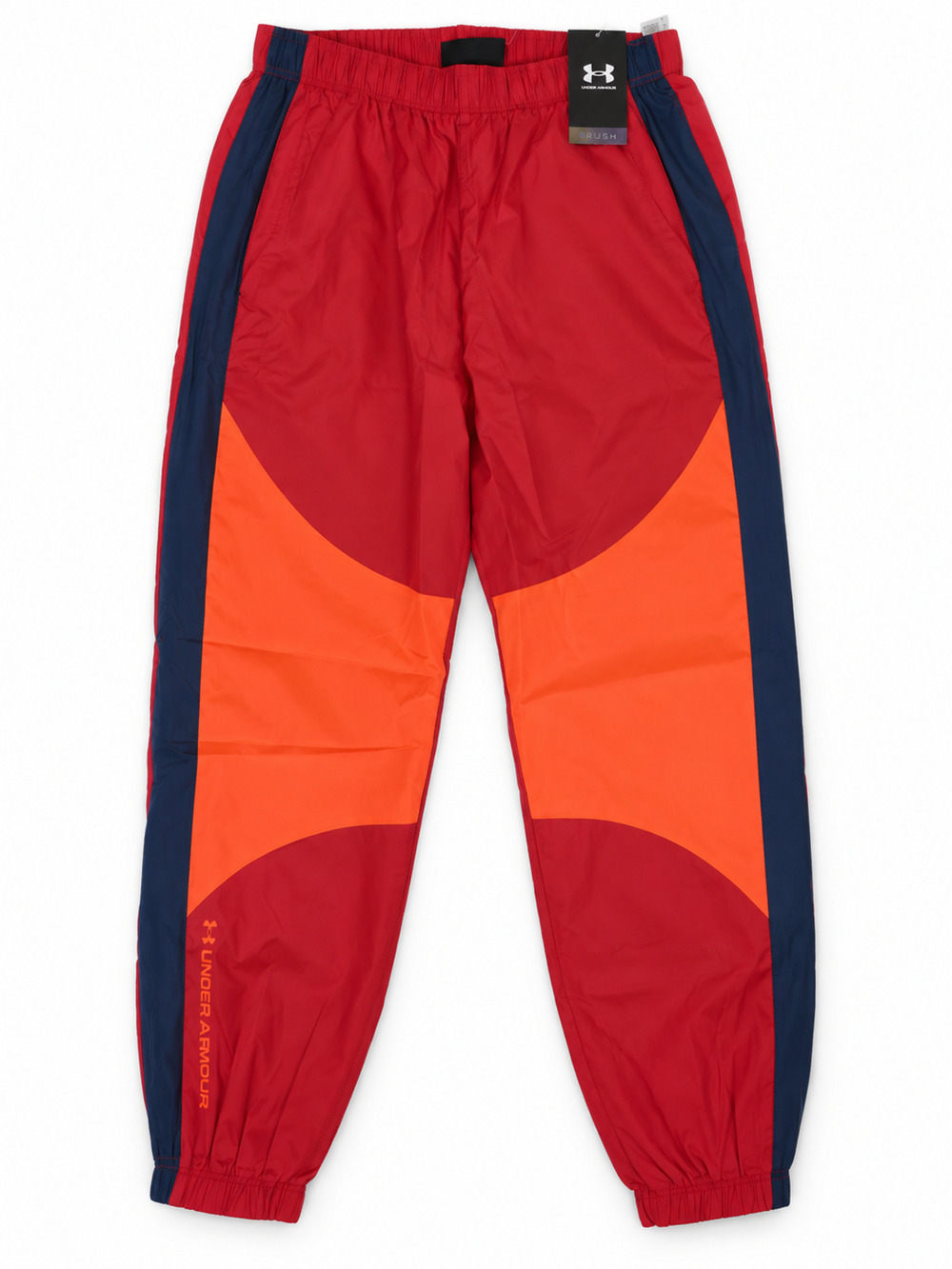 Under Armour UA RUSH Woven Pants Size Small Red Colorblock Athleisure